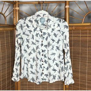 Anthropologie White and Black Blouse